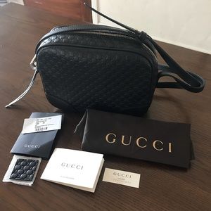 NWT Gucci Bree Guccissima Black Disco Crossbody